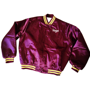 Última llegada High Street 100% Poliéster Satén Parte inferior informal Ropa de invierno Tallas grandes Hombres Shinny Bomber Chaquetas Diseños bordados - Product Image 5