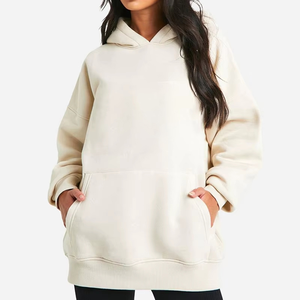 Sudadera con Capucha de Invierno de Algodón Grueso Personalizada con Logotipo en Relieve, Mangas Murciélago, Talla Grande, Sudadera de Alta Calidad para Mujer - Product Image 2