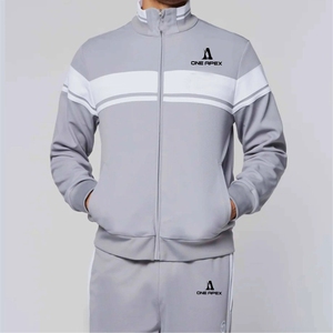 Ensemble de survêtements de qualité supérieure pour hommes, vêtements de sport ajustés avec veste à fermeture éclair et joggings, design léger pour la course à pied, le sport et le style décontracté - Product Image 2
