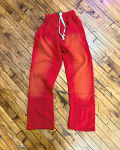 Vente chaude panneaux vêtements de rue personnalisé bloc de couleur poids lourd décontracté stracked bouffée impression pantalons de survêtement hommes Sweat Flare pantalon - Product Image 5