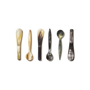 Juego de cucharas de cuerno natural para cocinas rústicas elegantes hechas a mano de cuerno de búfalo recogido éticamente por artesanos - Product Image 6
