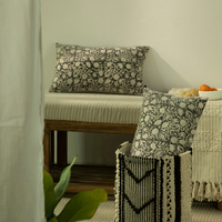 Housse de coussin décorative florale en coton 100% fait main de haute qualité, design personnalisable, imprimé