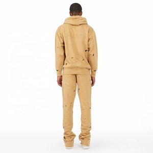 Ensemble de survêtements à capuche et pantalon de survêtement empilés personnalisés impression bouffante polaire chaud hiver évasé évasé Style décontracté nouvelle conception - Product Image 3