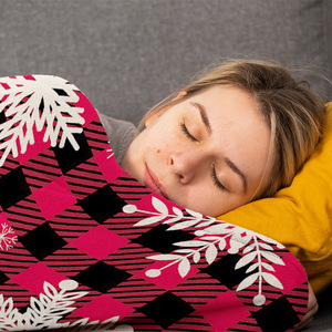 ผ้าห่มถักลายหิมะหิมะฤดูหนาวสำหรับตกแต่งบ้านและการเดินทางไอเดียของขวัญซานต้าลับ - Product Image 2