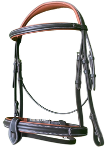 Cheval en gros en cuir teint à tambour végétal de qualité supérieure mariée anglaise avec fronces surélevées et équipement de cheval à muserolle - Product Image 6