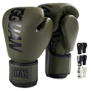 ถุงมือชกมวยหนัง PU ระดับพรีเมียม MMA สำหรับฝึกซ้อมคิกบ็อกซิ่ง ระบายอากาศได้ดี กันน้ำ บุฟองน้ำความหนาแน่นสูง สำหรับออกกำลังกายในยิม - Product Image 1