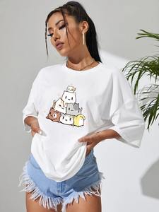 เสื้อยืดแฟชั่นใหม่สำหรับผู้หญิงเสื้อยืดผ้าฝ้ายระบายอากาศได้ดีผลิตตามสั่ง - Product Image 5