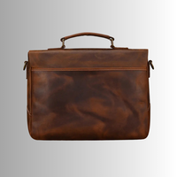 Sac messager pour ordinateur portable en cuir véritable pour homme, style rétro vintage, en cuir de vachette Crazy Horse, avec doublure en nylon - Sacoche souple portable