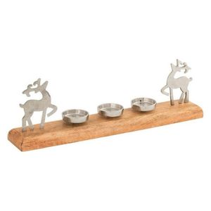 Decorative Design <b>Tealight</b> Candle Holder Custom Shape Best Selling with Star Design Wooden Base Christmas Decor - Product Image 3