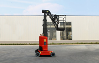 Plateforme élévatrice verticale télescopique hydraulique pliable à mât unique, à large application, électrique, 9m/10m, pour le nettoyage des murs-rideaux en verre