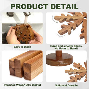 Wooden Tree Coaster Solid <b>Wood</b> <b>Trivet</b> For Kitchen Table Pot And Cup Use Vietnam By 99 Gold Data - Ms Violet - Product Image 5