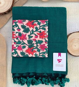 Nouveau Soft Kadhi Cotton Pallu Attached Jalar & Digital Print Blouse beau saree - Product Image 1