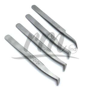 Pinzas de extensión de pestañas con agarre en forma de estrellas de Color plateado RMI, pinzas de pestañas postizas ligeras antideslizantes, acabado opaco - Product Image 4