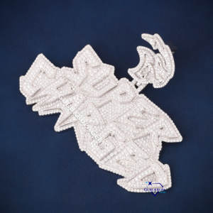 Colgante hecho a mano con letras personalizadas, colgante de plata 925, prueba de diamante VVS Moissanite, joyería de Hip Hop para hombres - Product Image 5