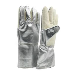 Gran oferta, equipo de protección Personal, guantes de seguridad, guantes de soldadura resistentes al calor de papel de aluminio para soldador, guantes de cuero para trabajos - Product Image 1