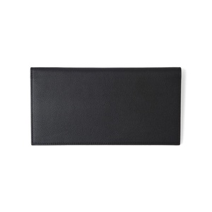 Couverture de chéquier d'affaires en cuir véritable de haute qualité de couleur noire avec pochette pour cartes - Product Image 2