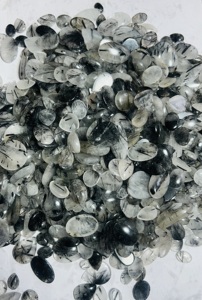 Cristales de cuarzo rutilo negro Natural de alta calidad 2025, forma de mezcla de grado AAA, sueltos personalizados para la fabricación de joyas, precio de fábrica - Product Image 4