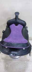 Sillín de caballo inteligente púrpura de cuero occidental para niños con Árbol de fibra de vidrio y estribos de plástico disponibles en 11 ",12" 13" - Product Image 3