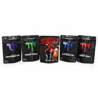 Sachet Doypack Personnalisé Imprimé Stratifié Qualité Alimentaire Refermable avec Spot UV Noir Mat et Feuille Métallisée pour Emballage de Bonbons Exotiques 3.5g