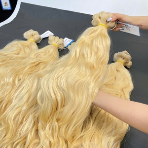 Producto de alta calidad Rubio vietnamita Raw Virgin 613 Máquina Doble trama Remy Extensiones de cabello Ondulado natural 613 Paquetes - Product Image 1