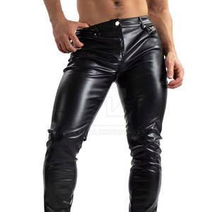 กางเกงหนังผู้ชายคุณภาพสูงสั่งทำพิเศษ น้ำหนักเบา บริการ OEM/ODM สำหรับฤดูหนาว สไตล์ลำลอง สีเข้ม ล้างแบบกลาง ระบายอากาศได้ดี โดดเด่นไม่เหมือนใคร - Product Image 4