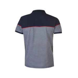 Chemise polo de golf à manches courtes décontractée pour hommes en plein air à motif de rayures de couleur personnalisée pour l'été Design patchwork ajusté respirant - Product Image 3
