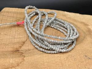 Cuentas de diamantes crudos grises naturales sin cortar, blanco y gris, hebra de diamantes sin cortar para hacer joyas, regalo de cumpleaños, hermoso diamante - Product Image 2