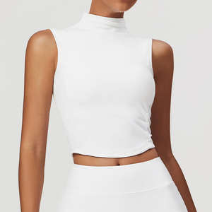 High Quality Gym Singlet Workout <b>Tank</b> <b>Tops</b> Fitness for Women Solid Color Summer Sleeveless <b>Top</b> - Product Image 5