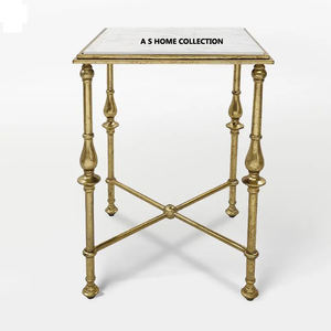 Mesa auxiliar de textura martillada con acabado marrón de forma redonda de Metal de aluminio Natural moderna excelente calidad - Product Image 5