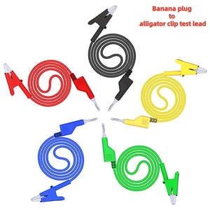 Cables de prueba apilables con conector tipo banana y pinza de cocodrilo para multímetro, doble <span class=keywords><strong>cable</strong></span> de silicona de 4 mm, <span class=keywords><strong>cable</strong></span> de cobre para pruebas eléctricas, 1000V 15A 1M - Product Image 3