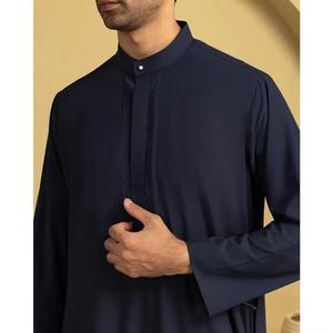 Túnica Musulmana Modest de Manga Corta de Algodón Marroquí, Diseño Transpirable para el Festival de Ramadán de Verano - Product Image 3