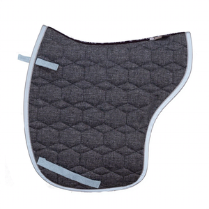 Almohadilla de lujo para silla de montar TOUGH TACK de terciopelo azul marino con acolchado hexagonal para caballo islandés - Product Image 6