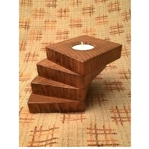 Portavelas de madera respetuoso con el medio ambiente, vajilla decorativa y portavelas decorativo para el hogar y la boda con producto a la venta - Product Image 2