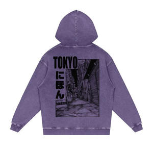 Men Breathable Acid <b>Wash</b> Pullover Hoodie With Custom Screen Printed Design on Back <b>for</b> <b>Sale</b> in All Colours Men Bulk Fade Hoodies - Product Image 3