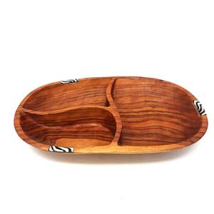 Wooden <b>Snack</b> <b>Bowl</b> Small Divided Handmade Round Oval Wood Gift Idea Decorative <b>Bowl</b> - Product Image 4