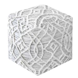 Hot Sale Handmade Modern Wool <b>Pouf</b> Ottoman Trendy Printed Floor Cushion Footrest for Living Room Decor Latest Design Furniture - Product Image 3