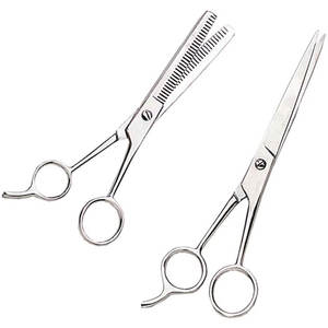 Ciseaux de barbier premium Duo 7 Regular 6.5, double tranchant, ciseaux à effiler, acier inoxydable, levier de contrôle de précision, pour gaucher - Product Image 1