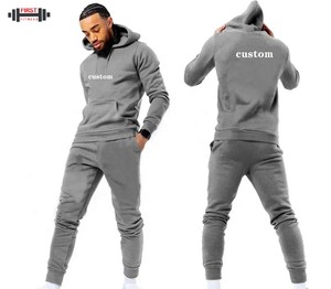 Survêtements d'hiver personnalisés OEM de haute qualité pour hommes 100% combinaison de jogging de sport en molleton de coton - Product Image 3