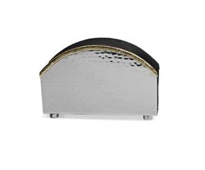 Soporte de pañuelos de metal de acero inoxidable elegante hecho a mano forma triangular de mesa de restaurante con logotipo personalizado - Product Image 3