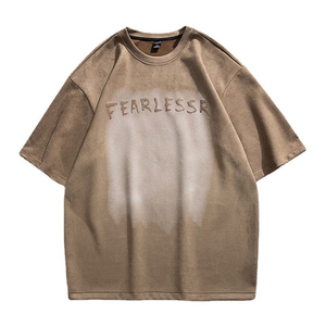Vêtements décontractés sur la taille Slim Fit Acid Wash T Shirt Men's Crew Neck Short Sleeve Stone Washed Tee Shirts Men's Acid Wash T-Shirts - Product Image 3