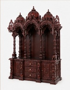 Mandir de Estilo Tradicional del Sur de la India, Personalizable, Duradero, de Madera de Teca Sólida, Unidad de Pooja Grande de Estilo Antiguo, Fabricante - Product Image 2