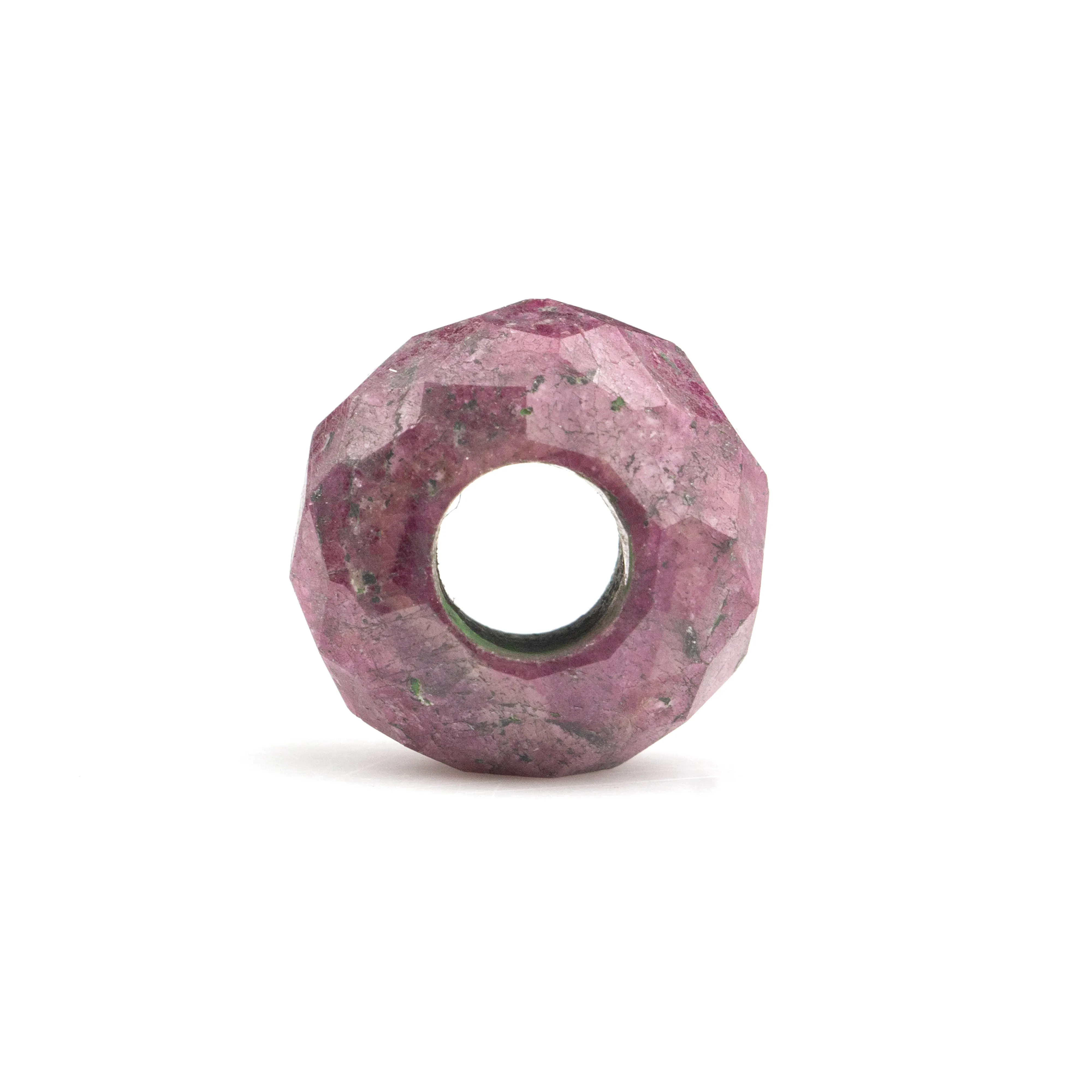 14x8mm Natural Polido Natural Rosa Indiano Rubi Rondelle Forma Suave Grande Tamanho Do Buraco Gemstone Beads Para Fazer Jóias