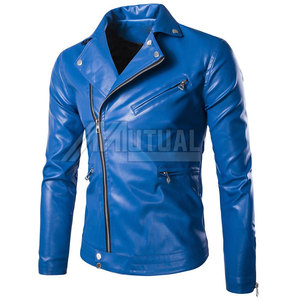 Chaqueta de cuero de invierno para hombre de primera calidad con diseño elegante Turn Down Stand Collar Bolsillos de mano con cremallera segura con logotipo frontal - Product Image 1
