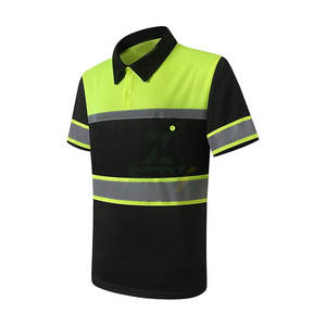 Camisas DE SEGURIDAD personalizables de alta visibilidad de alta calidad | Ropa de trabajo de manga corta reflectante alta Bolsillo de polo | Transpirable Unisex - Product Image 1