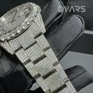 Reloj Mecánico Unisex Hecho a Mano con Diamante Moissanite VVS, Oro Amarillo, Movimiento ETA, Cristal, Resistente al Agua 3BAR - Personalizable - Product Image 2