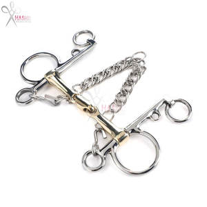 Bocados para Caballos: Bocado Pelham de Acero Inoxidable con Conector de Latón y Silicona Articulado, Accesorio Duradero para Equipo de Equitación HASHIR - Product Image 5