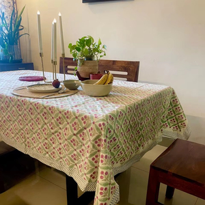 Couverture de table imprimée en toile de coton à motifs floraux, nappe 6 places, couverture de table personnalisée de haute qualité écologique en vrac - Product Image 1