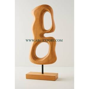 Table décorative de forme ronde en bois standard Accents de dessus de table Sculpture d'objet très exigeante Conception unique Sculpture de maison intérieure - Product Image 3