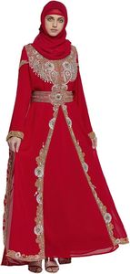 Ensemble Abaya de perles de luxe personnalisables pour femmes Dubai Eid Robe modeste musulman longueur au sol mousseline de soie antistatique pour l'été - Product Image 4