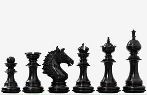 Pièces d'échecs en bois de luxe de la série Empire Sikh, triple pondération, bois d'ébène et buis, roi de 4,5 pouces, reines supplémentaires - Product Image 5